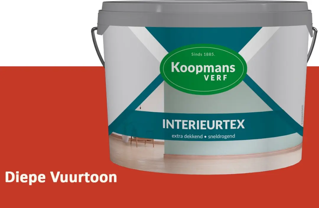 Koopmans Interieurtex Matte Muurverf Diepe Vuurtoon 2,5L