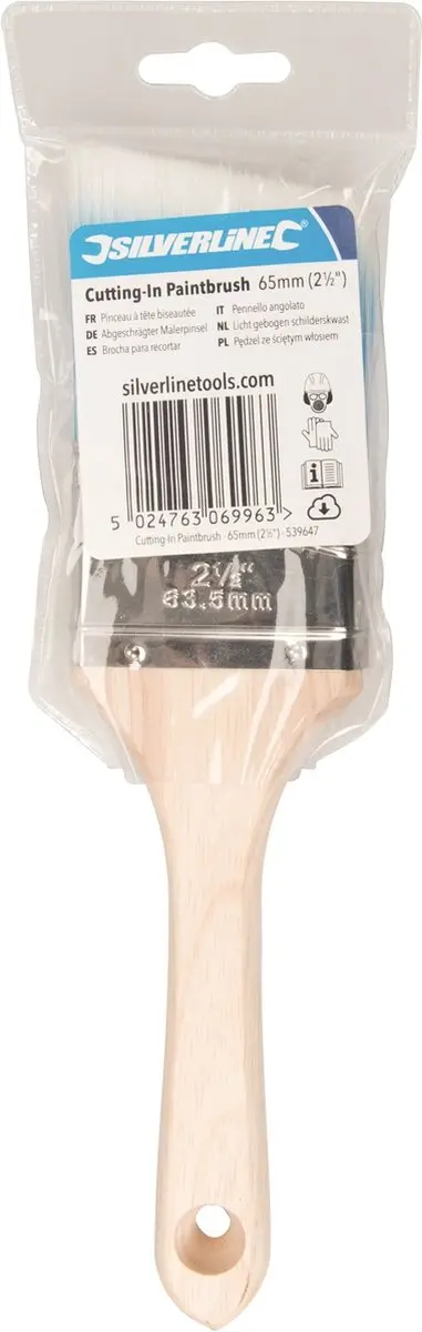 Silverline Licht Gebogen Schilderskwast 65mm - Houten Handvat