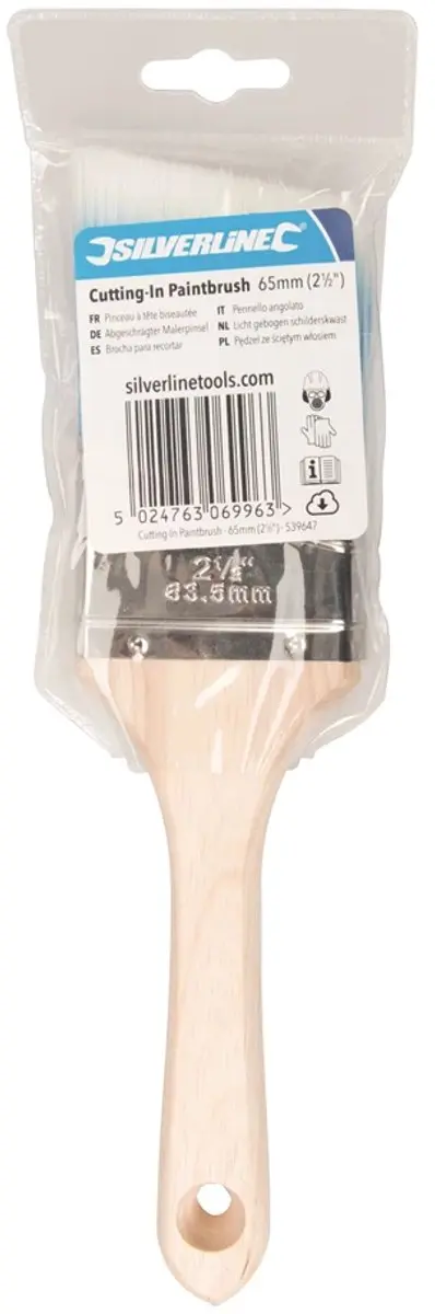 Silverline Licht Gebogen Schilderskwast 65mm - Houten Handvat - afbeelding 6 van 6