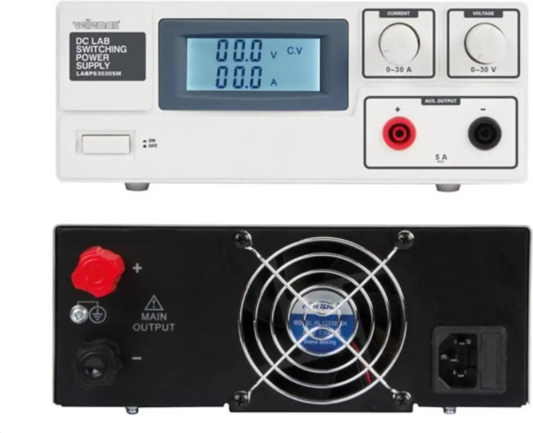 Velleman Laboratoriumvoeding 0-30V/0-30A - Grijs/Wit