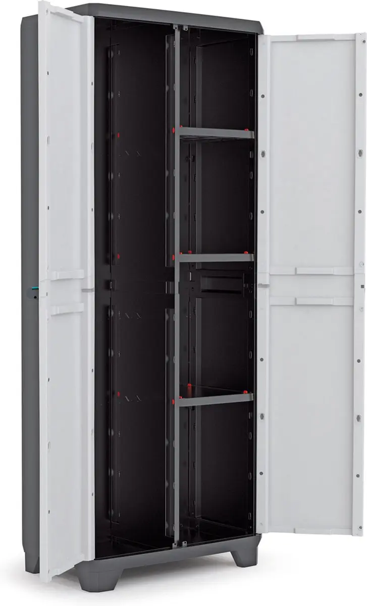 Keter Linear Utility Opbergkast 68x173x39cm - Grijs/Zwart