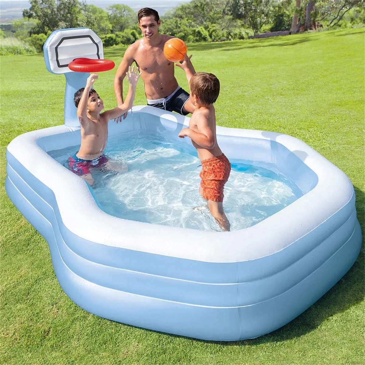 Intex Basketball Family Pool 57183NP - 257x188x135cm - 790L - Lichtblauw