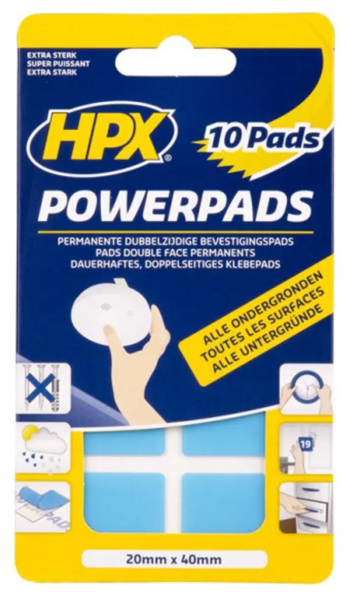 HPX Powerpads Dubbelzijdige Montagepads Rookmelders - 10 Stuks