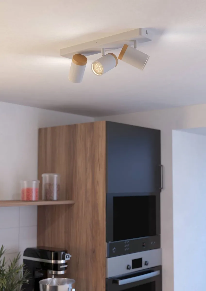 Eglo Consuma Spot Badkamer GU10 - 3 Stuks Wit/Bruin