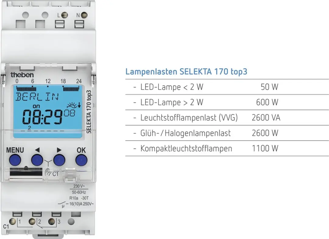 Theben SELEKTA 170 Astro-Timer 600W - Grijs - afbeelding 6 van 6