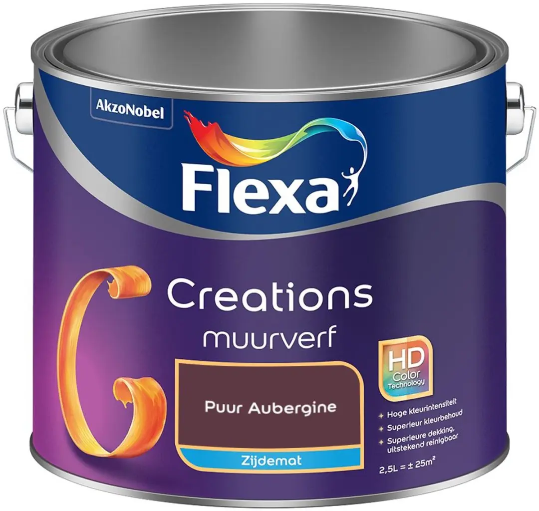 Flexa Creations Muurverf Zijdemat Puur Aubergine 2,5L