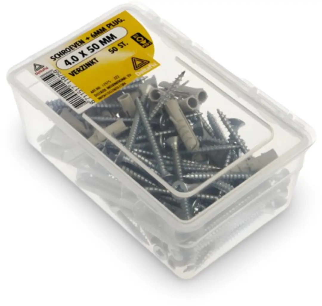 Deltafix Schroef 6mm Plug 4.0x50mm - 50 Stuks