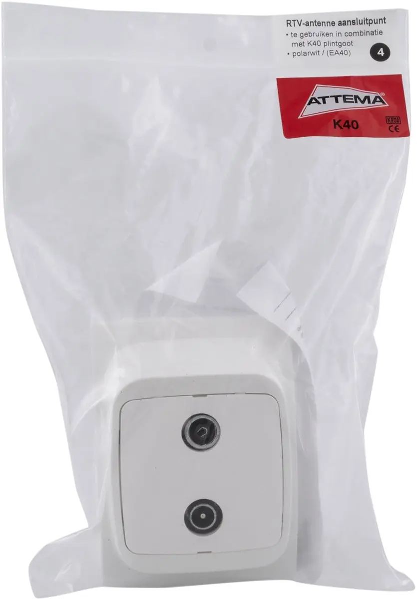 Attema K40 Antennecontactdoos Polarwit