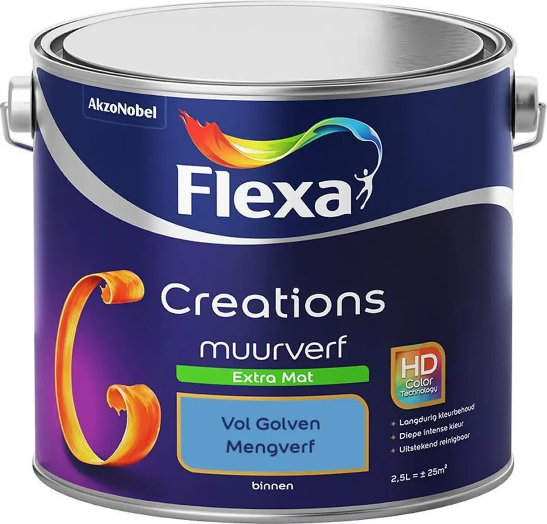 Flexa Creations Muurverf Extra Mat Mengkleuren Vol Golven 2,5L