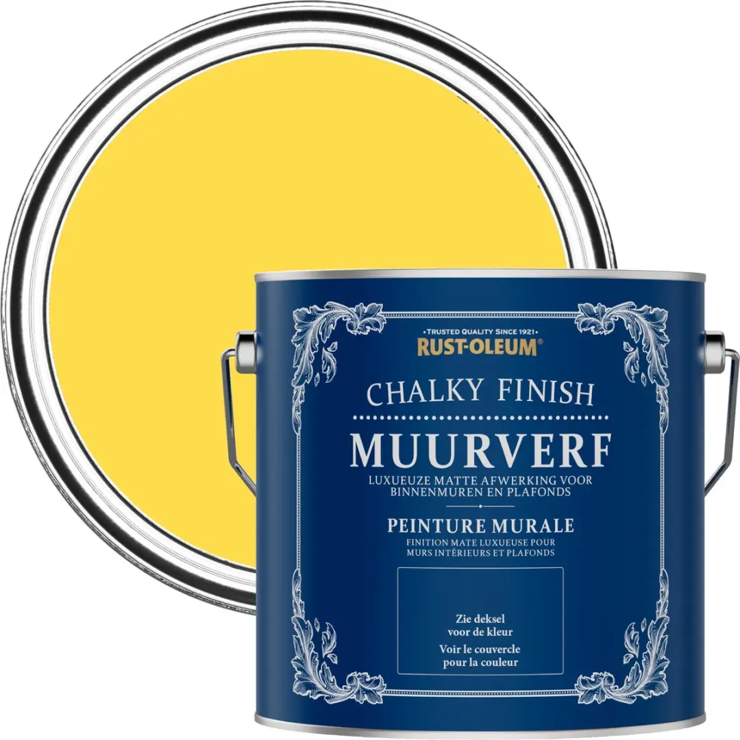 Rust-Oleum Geel Chalky Finish Muurverf Citroensorbet 2,5L