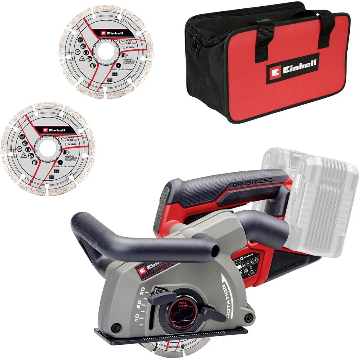 Einhell Professional TP-MA 36/30 Li Muurfrees - 36V - Ø125mm - Rood/Zwart
