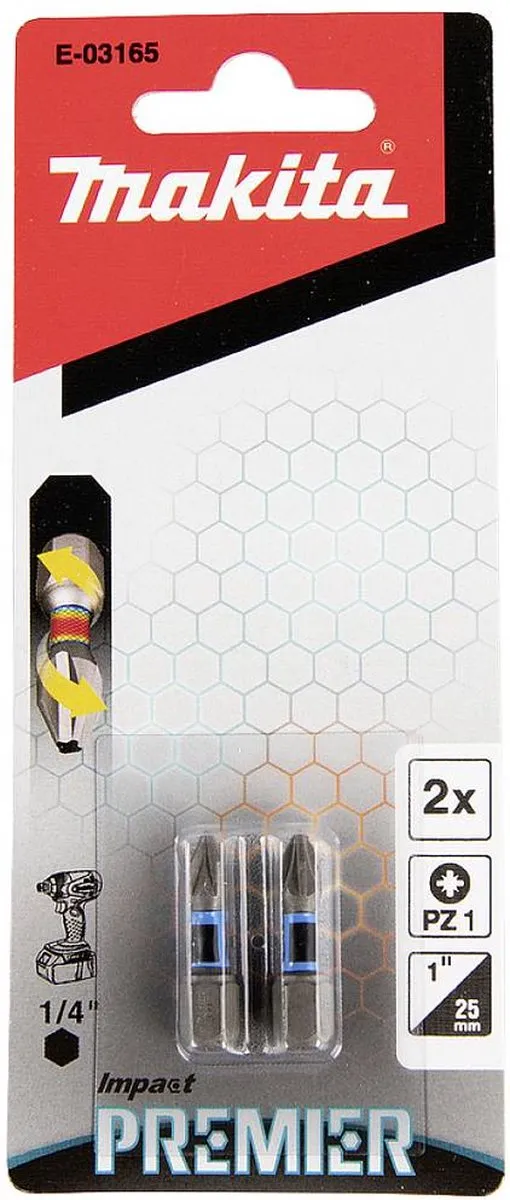 Makita Slagschroefbit PZ1x25mm XTT Impact Premier E-03165 - afbeelding 6 van 6