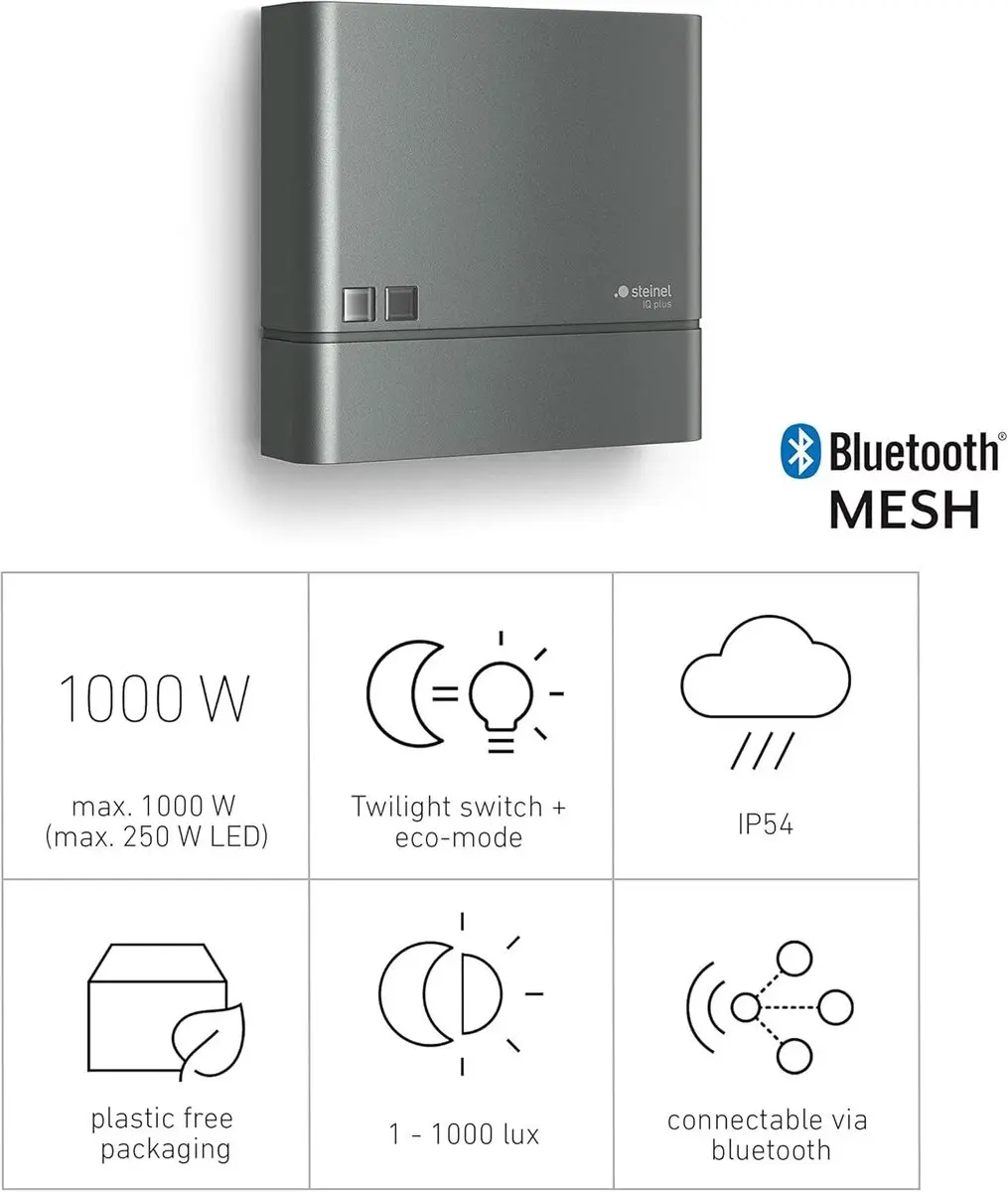 Steinel NightMatIQ Plus Schemerschakelaar - 1000W - Antraciet