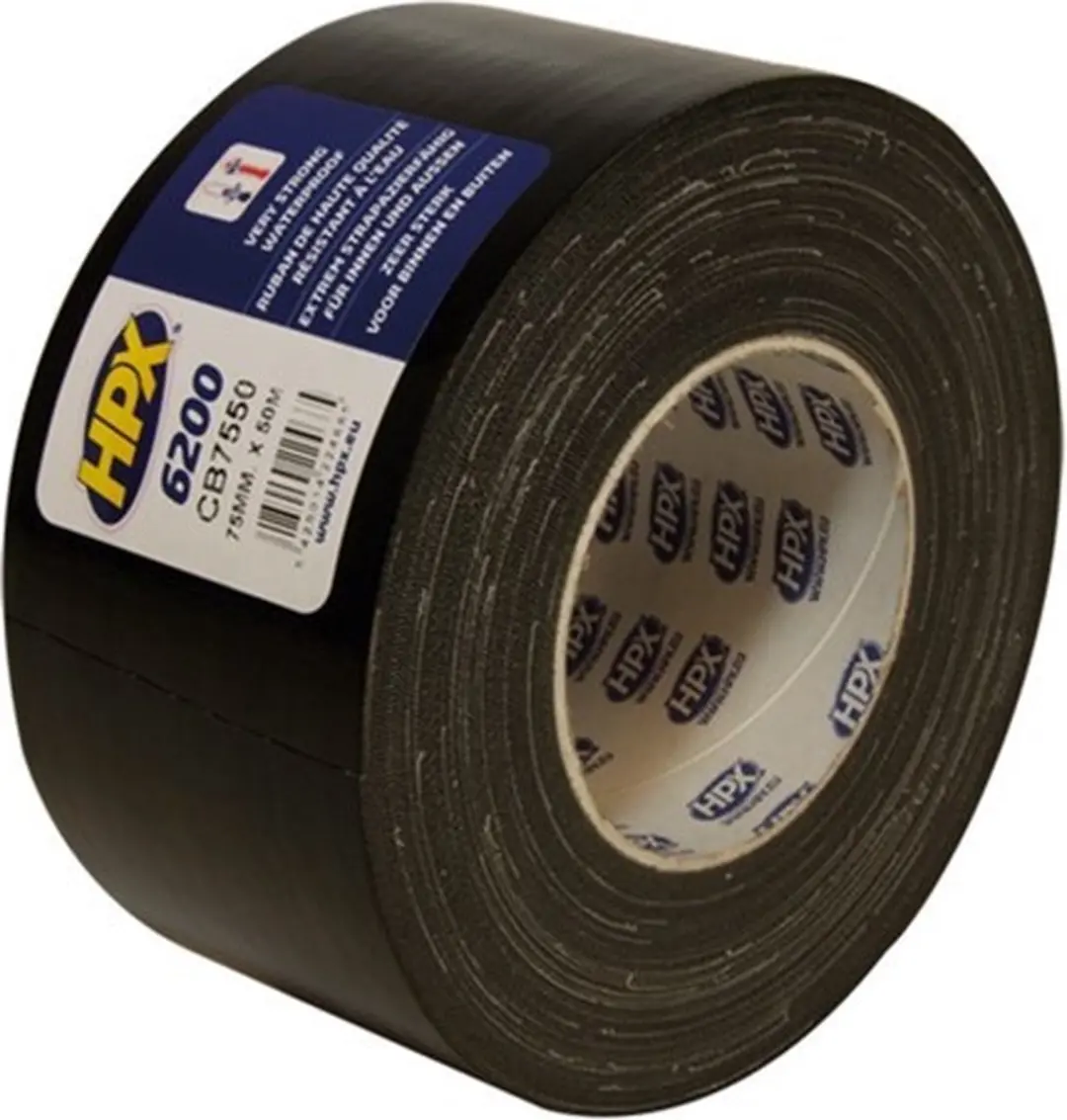 HPX Pansertape 75mm x 50m - Zwart