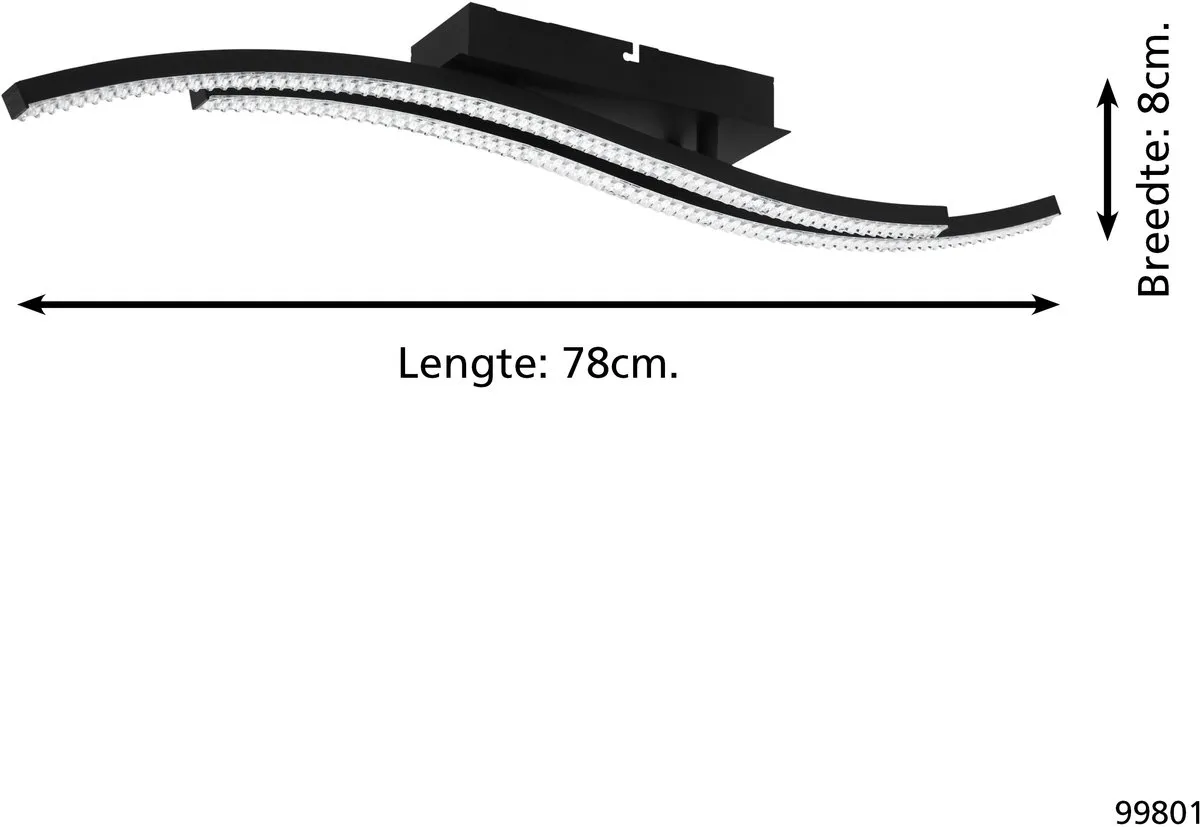 Eglo Lejias Plafondlamp LED 78cm - Zwart