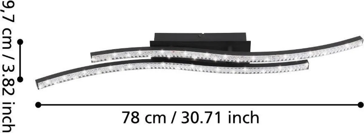 Eglo Lejias Plafondlamp LED 78cm - Zwart