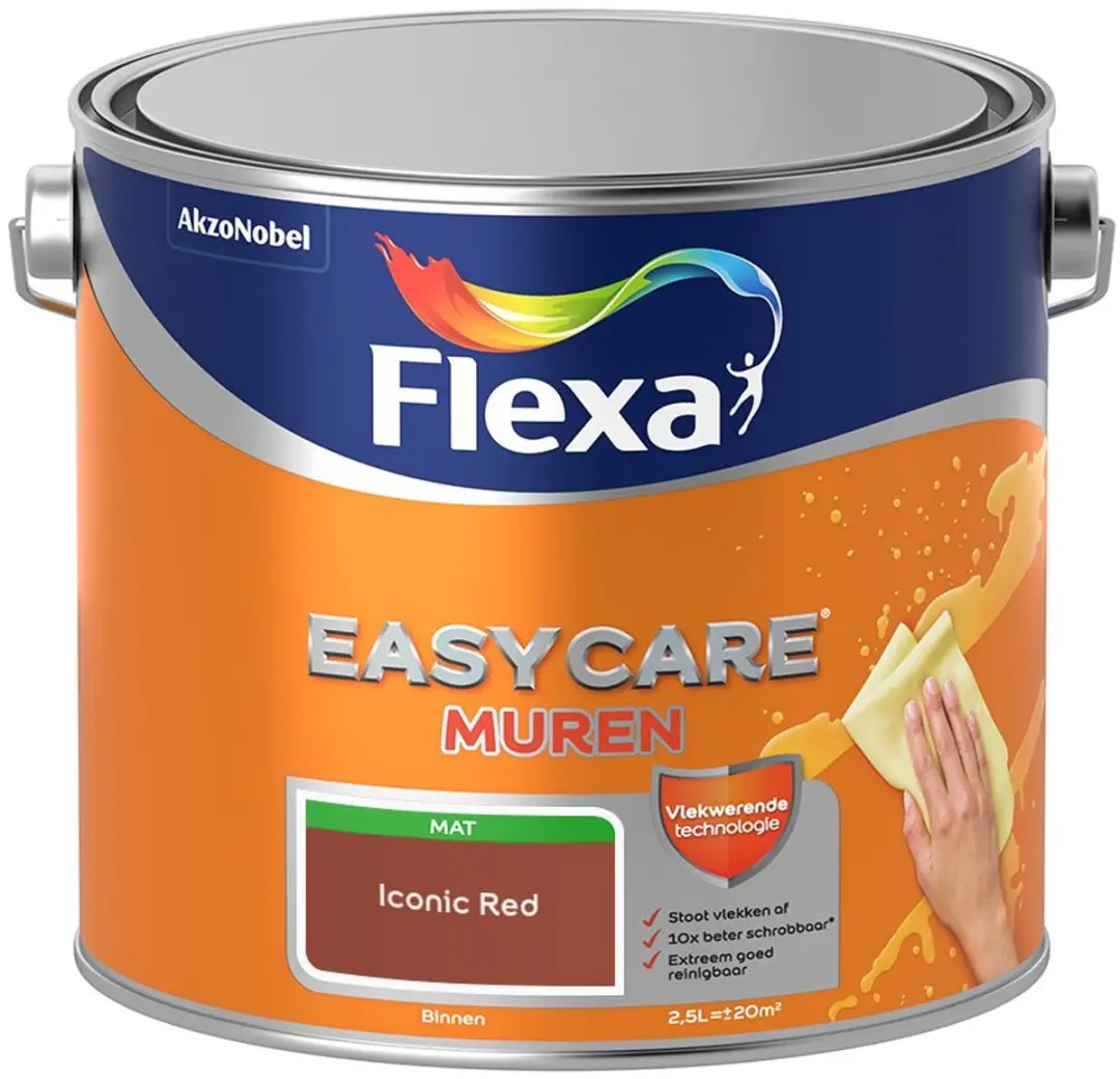 Flexa Easycare Muren Iconic Red Mengverf 2,5L