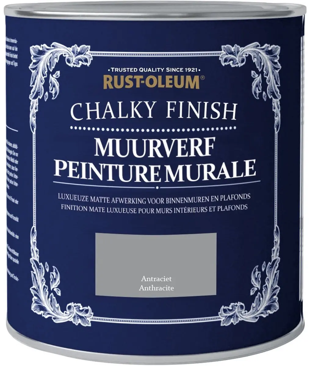 Rust-Oleum Chalky Finish Muurverf Antraciet 2.5L