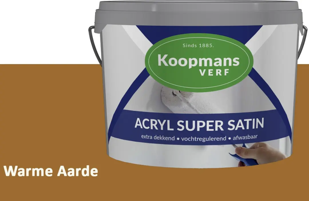 Koopmans Acryl Super Satin Zijdeglans Muurverf 1L - Warme Aarde