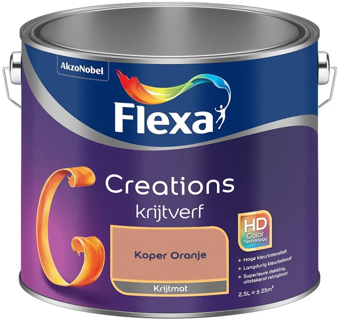 Flexa Creations Muurverf Koper Oranje 2,5L