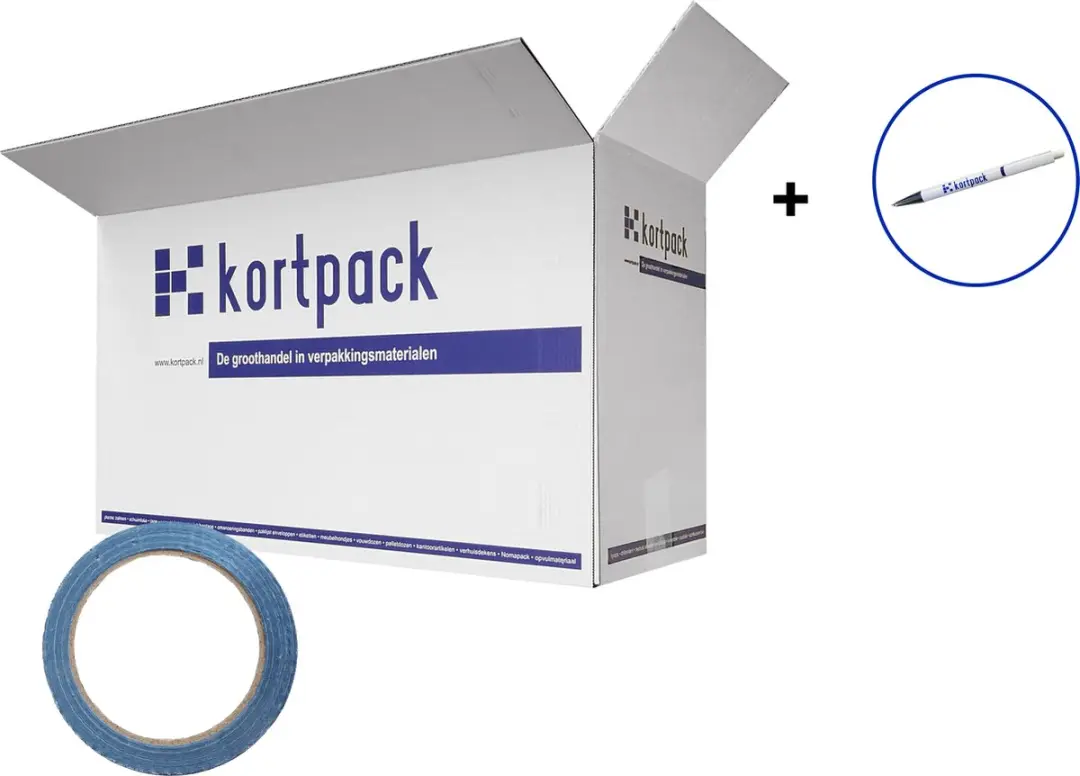 Kortpack Duct-Tape 50mm x 25m Blauw - 1 Rol