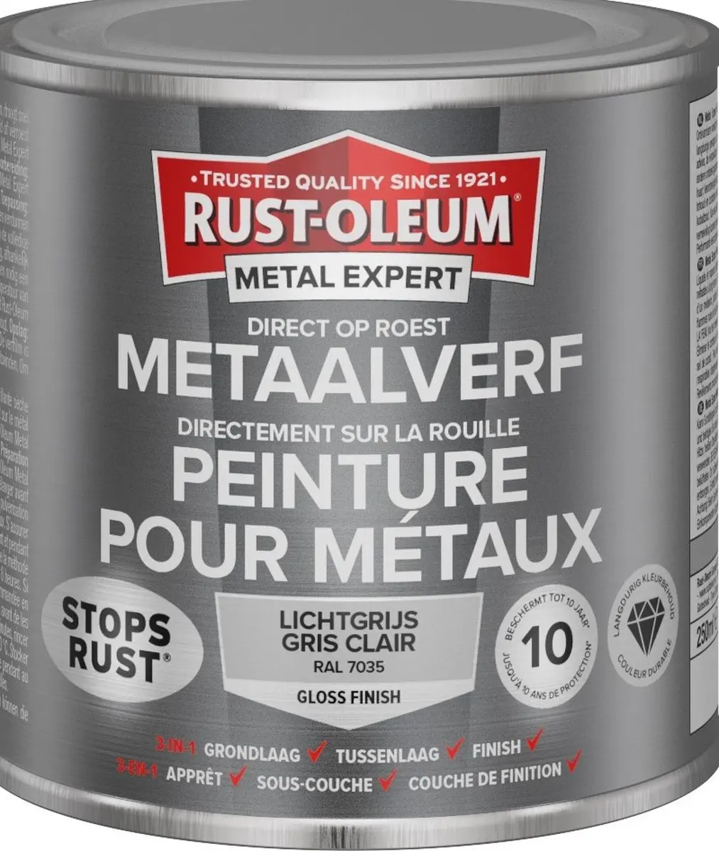 Rust-Oleum Metal Expert Direct Op Roest Metaalverf 750ml - RAL 7035