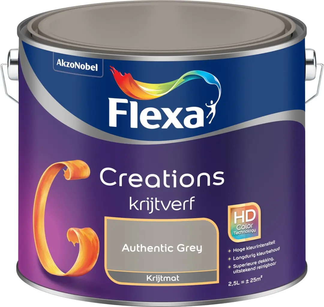 Flexa Creations Muurverf Krijt Authentic Grey 2,5L