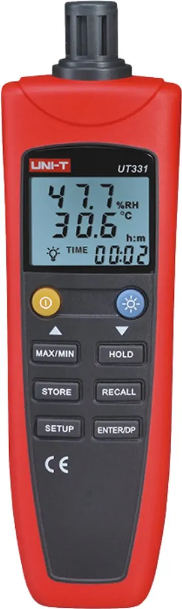 UNI-T UT333 Luchtvochtigheids- en Temperatuurmeter - Rood