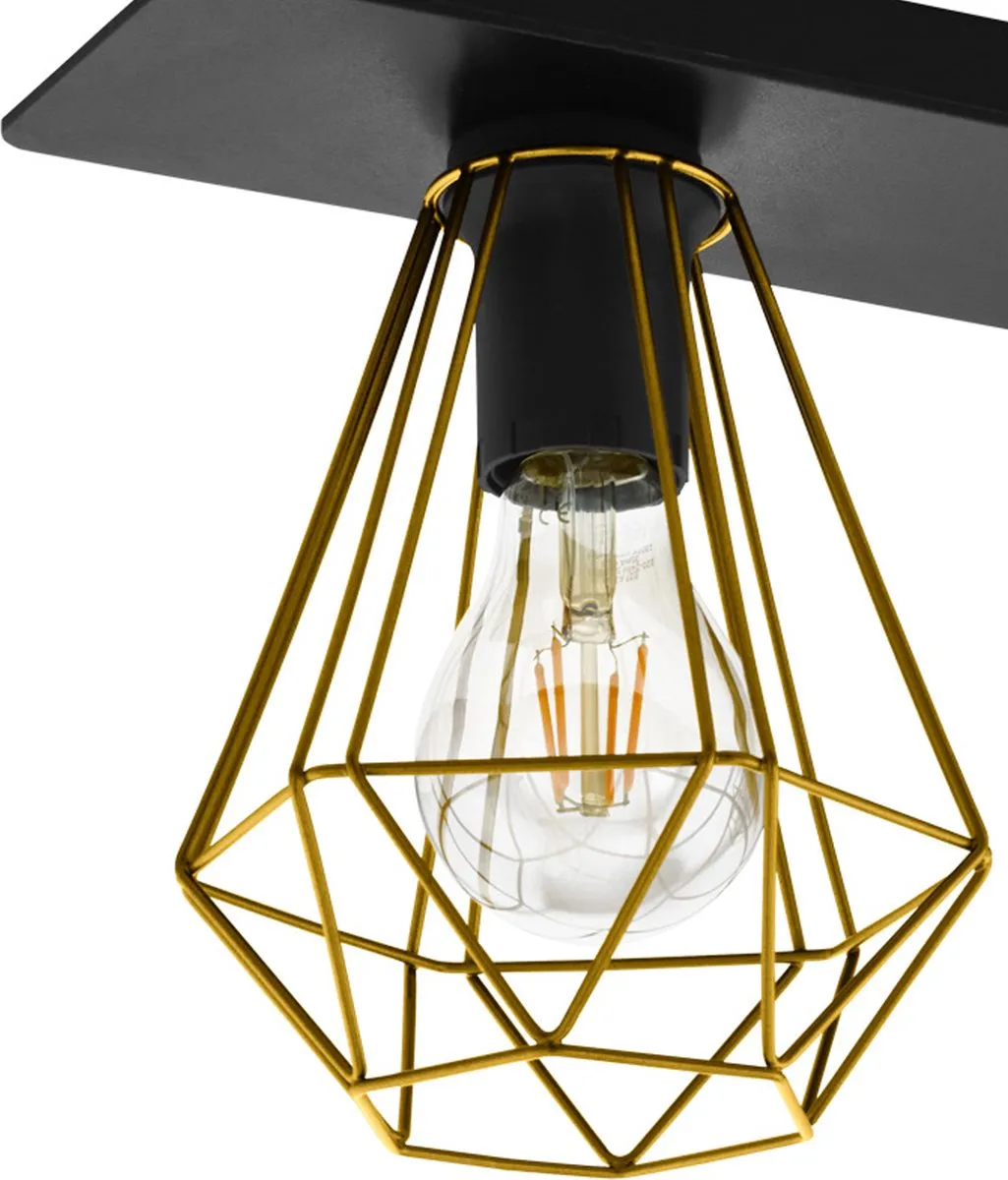 Eglo Tarbes 2 Plafondlamp 77cm - Zwart/Goud