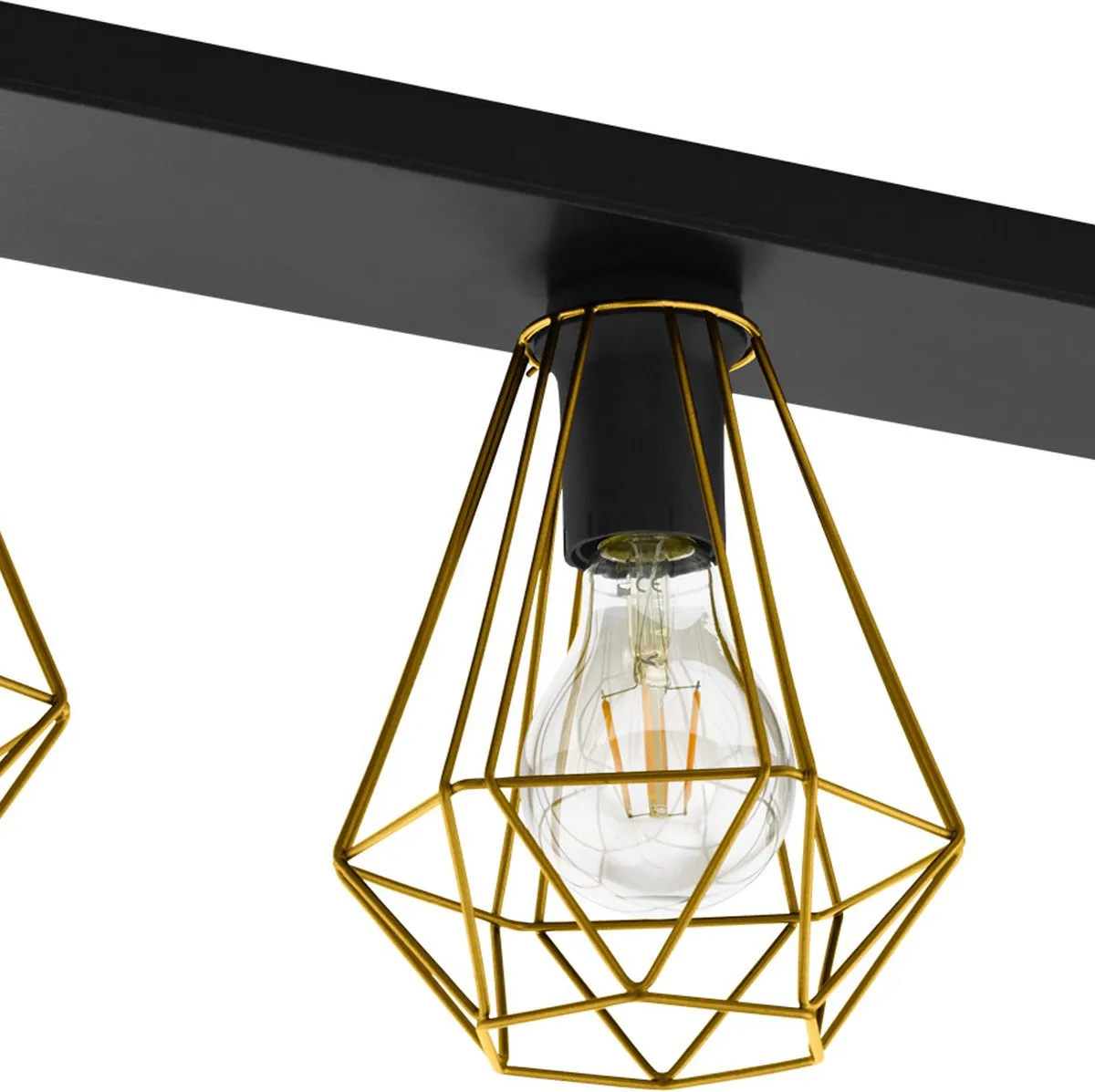 Eglo Tarbes 2 Plafondlamp 77cm - Zwart/Goud