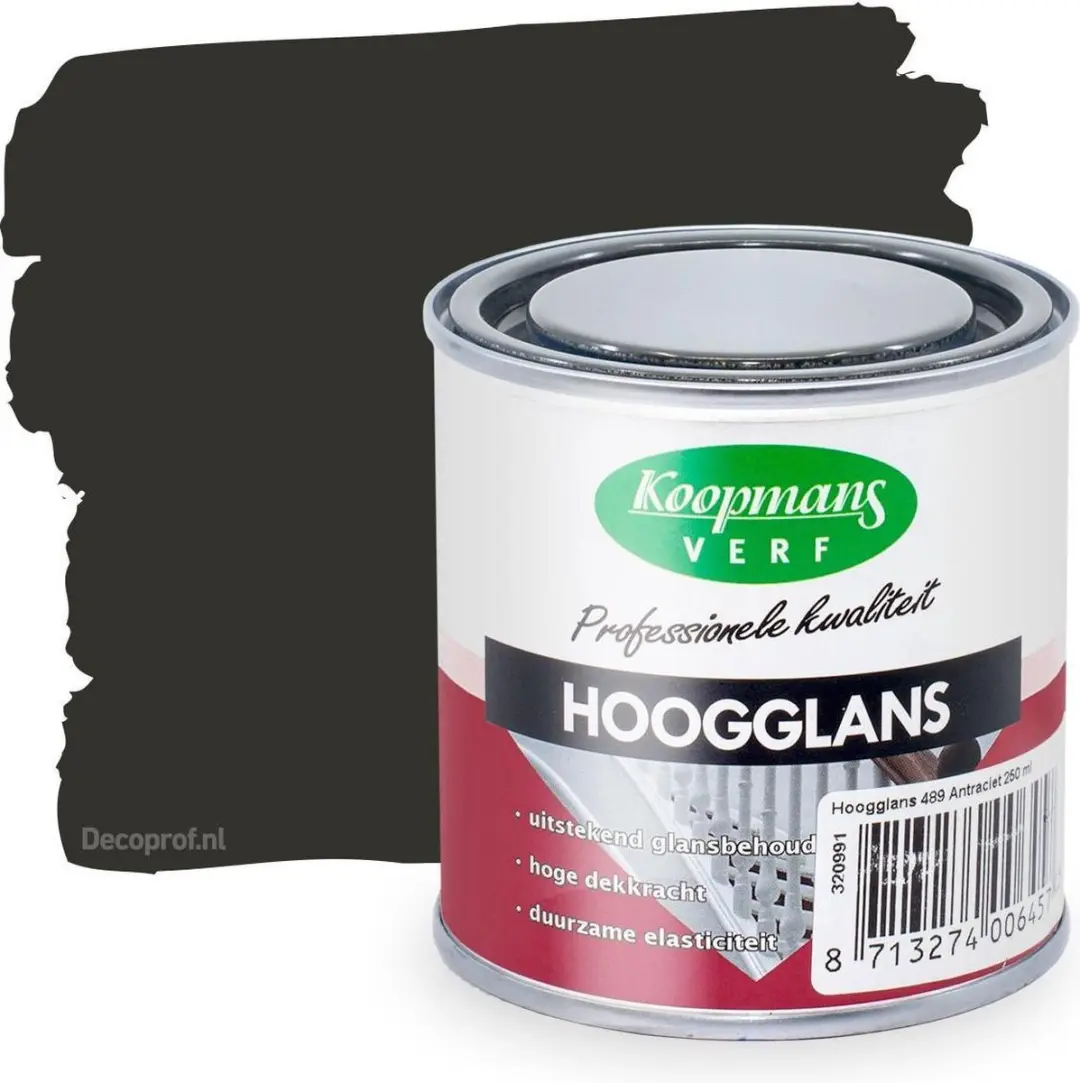 Koopmans Hoogglans 374 Zwart Verf - 0,75L
