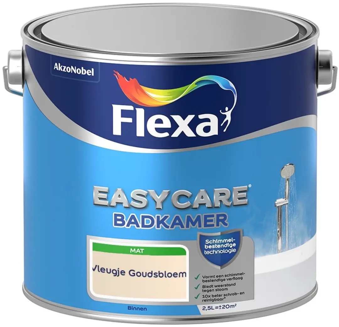 Flexa Easycare Badkamer Mengverf Vleugje Goudsbloem 2,5L