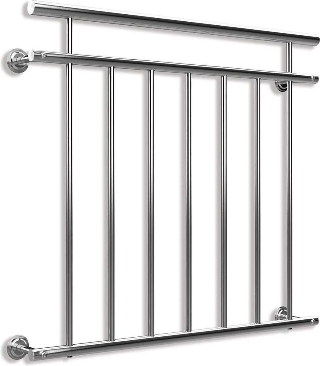 Monzana Franse Balkonreling 90x100cm - 7 Spijlen Zilver