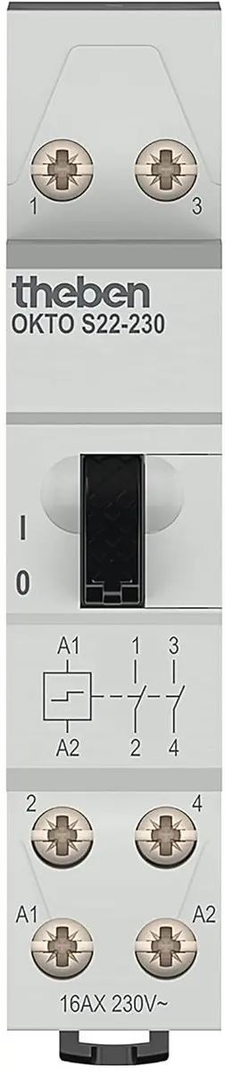 Theben OKTO S22-230 Impulsschakelaar 230V - 2 Kanalen - Grijs