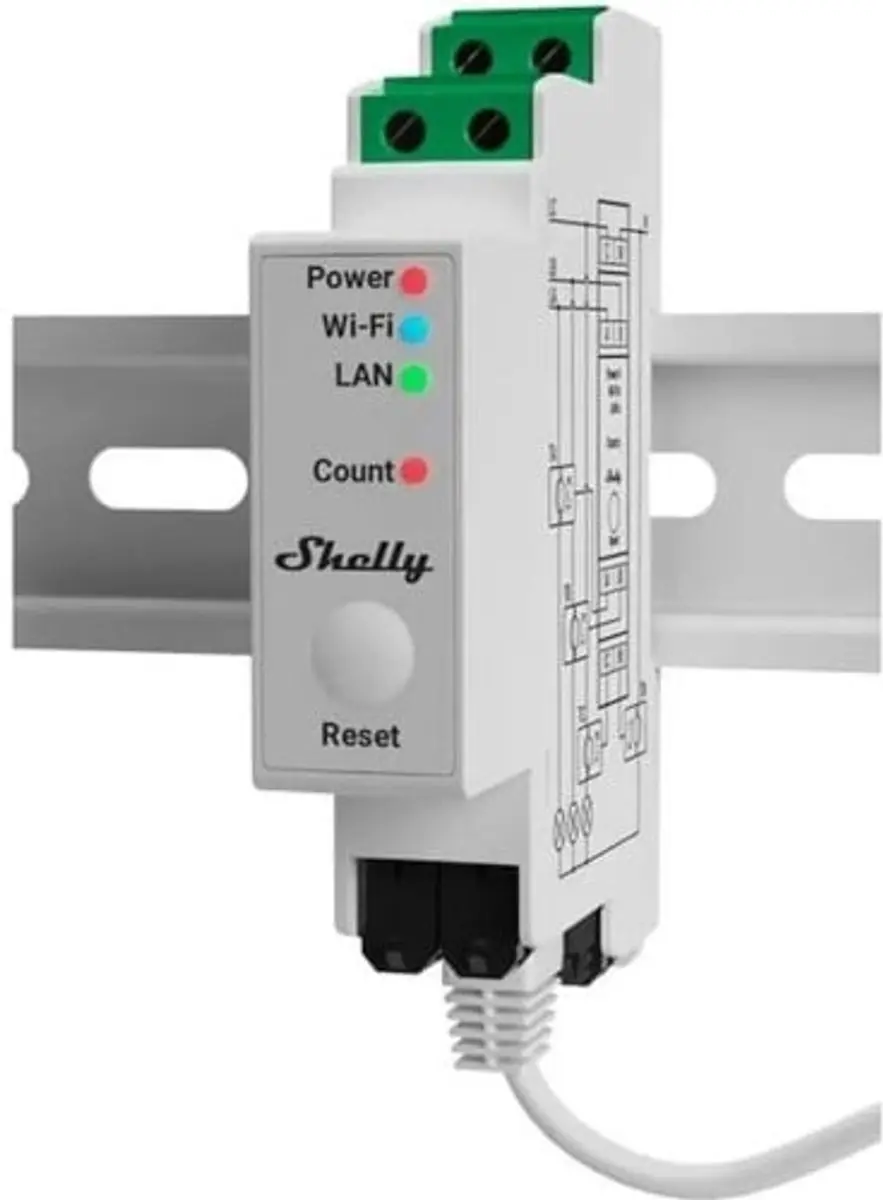 Shelly Energiemeter 2-Weg Pro 3EM 400A - Transparent
