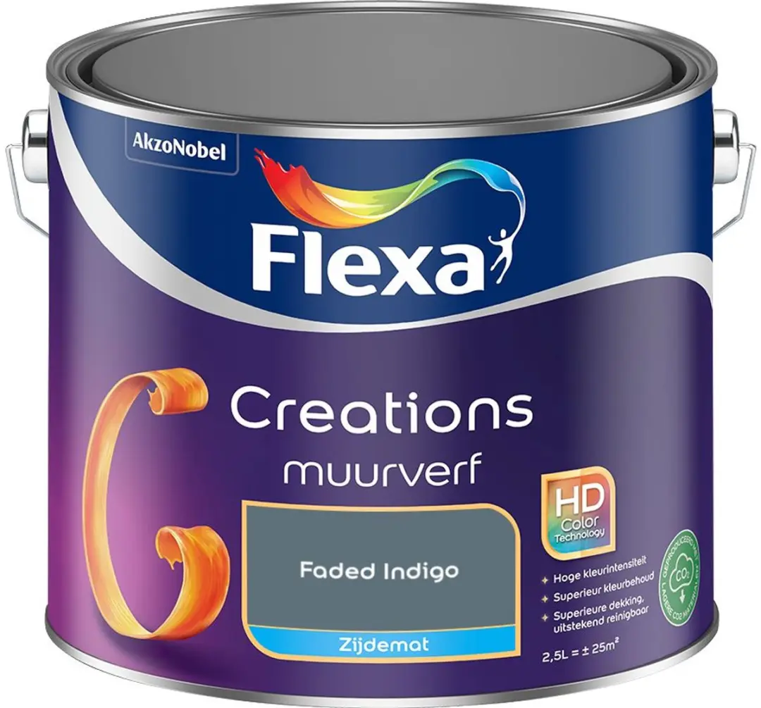 Flexa Creations Muurverf Zijdemat Faded Indigo 2,5L