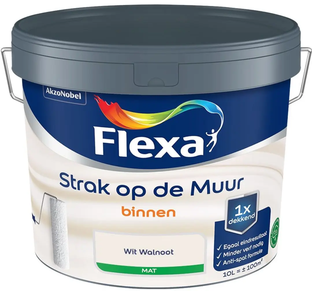 Flexa Strak Op De Muur Binnenmat Wit Walnoot Mengverf 10L