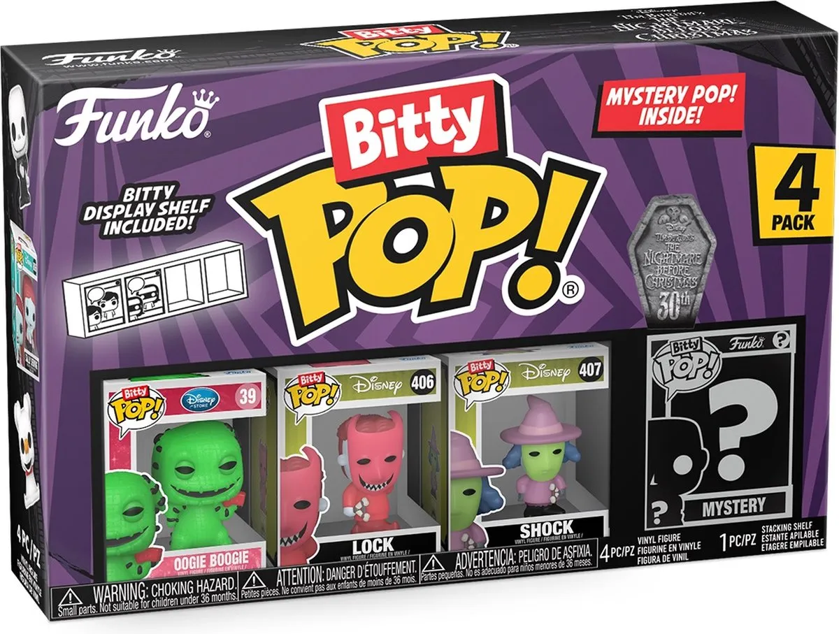 Funko The Nightmare Before Christmas Bitty POP! Oogie Boogie 4Pack - 2,5 cm - Multicolours