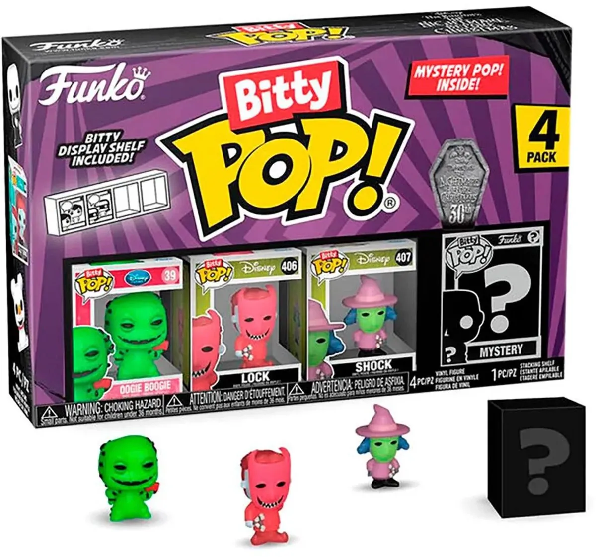 Funko The Nightmare Before Christmas Bitty POP! Oogie Boogie 4Pack - 2,5 cm - Multicolours