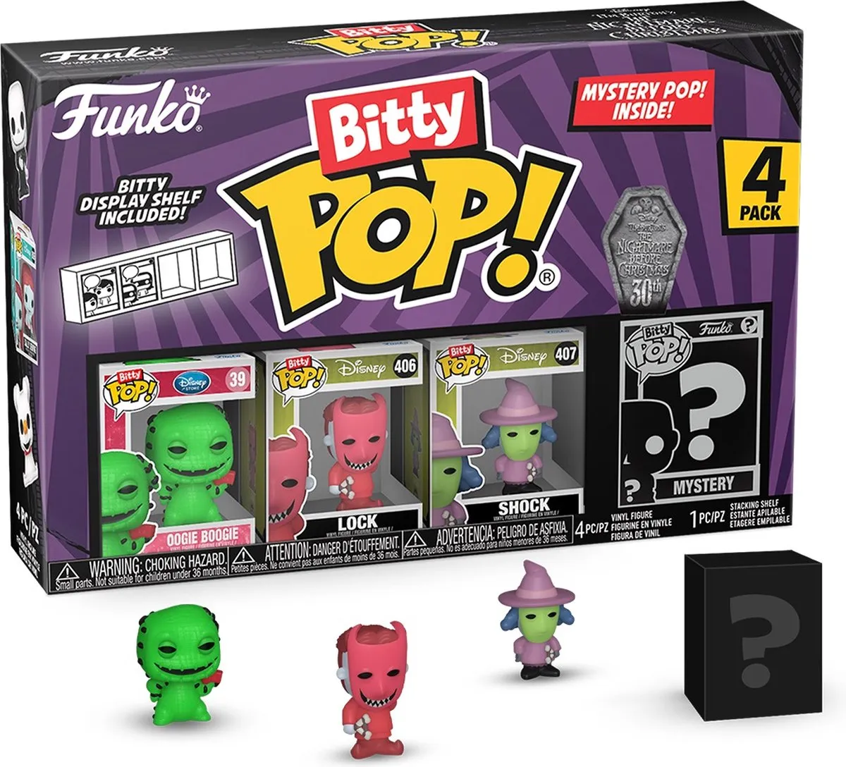Funko The Nightmare Before Christmas Bitty POP! Oogie Boogie 4Pack - 2,5 cm - Multicolours
