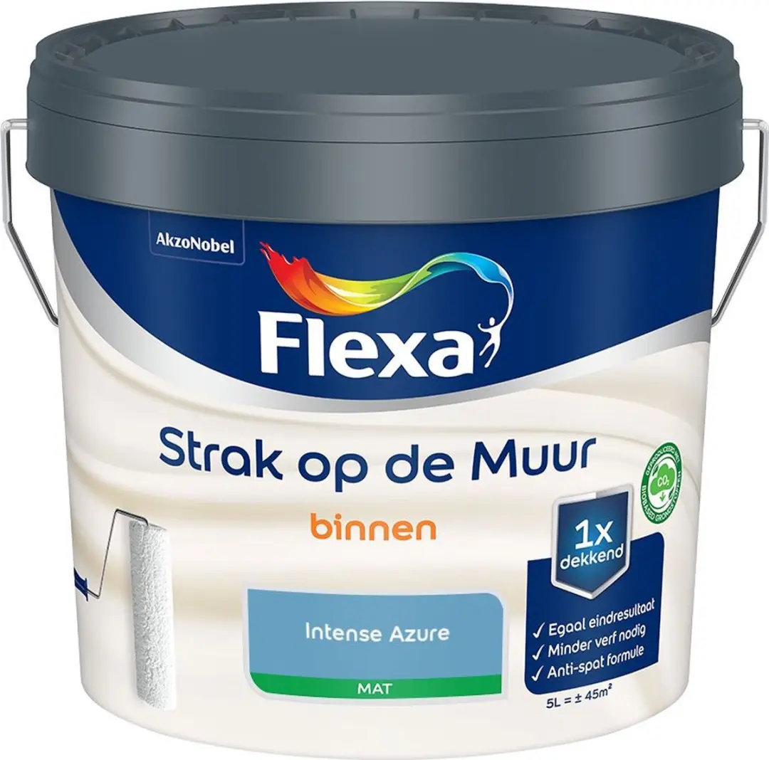 Flexa Strak Op De Muur Binnenmat Intense Azure Mengverf 5L
