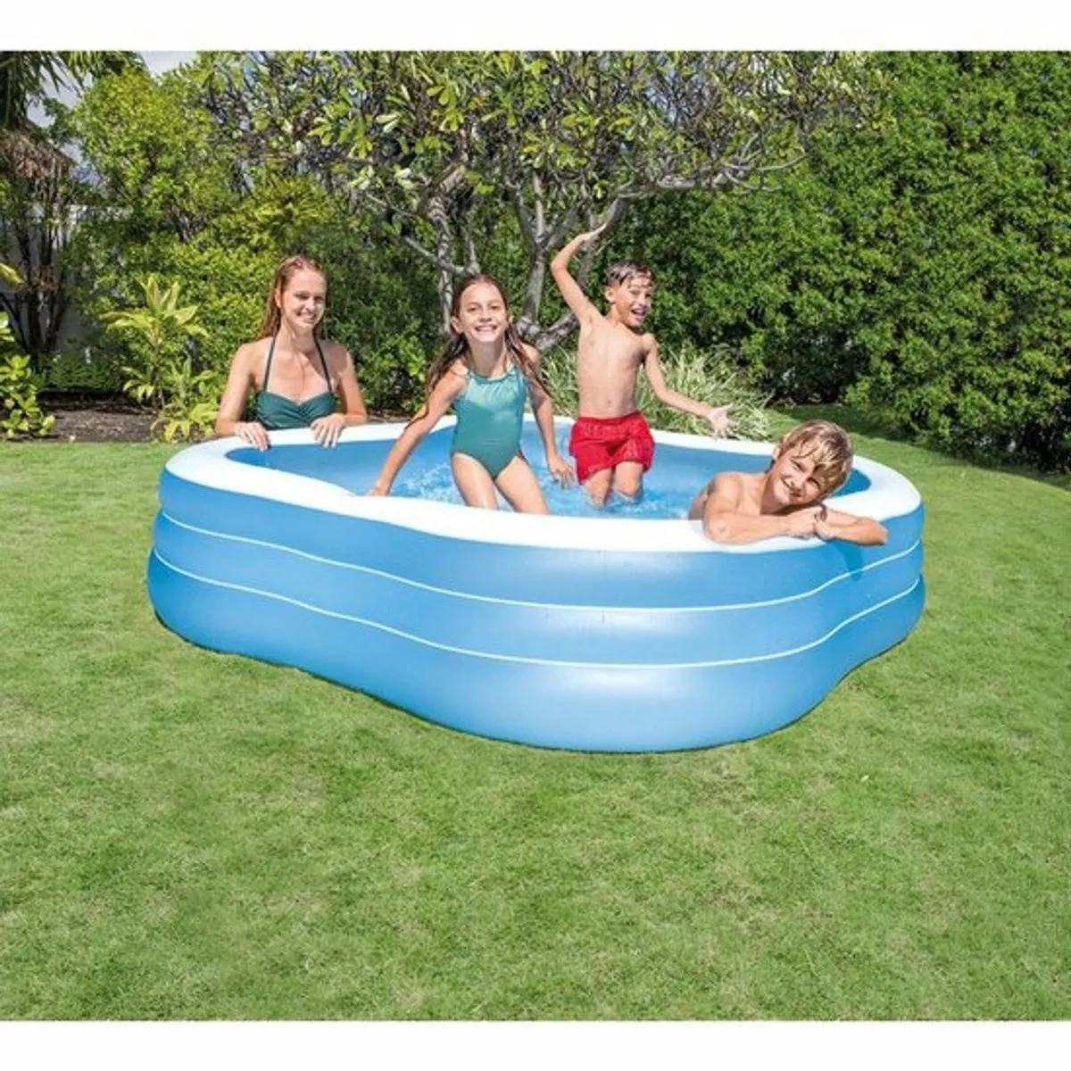 Intex Beach Wave Swim Center 57495NP Opblaaszwembad - 229cm Paars/Wit - afbeelding 2 van 6