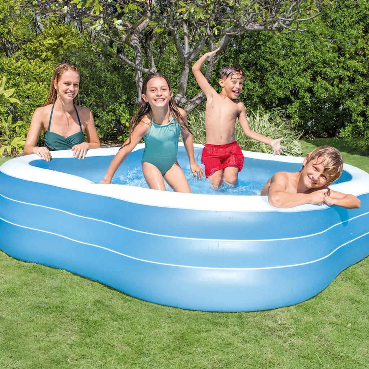 Intex Beach Wave Swim Center 57495NP Opblaaszwembad - 229cm Paars/Wit - afbeelding 6 van 6