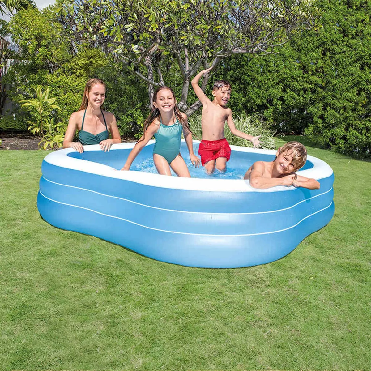 Intex Beach Wave Swim Center 57495NP Opblaaszwembad - 229cm Paars/Wit - afbeelding 3 van 6