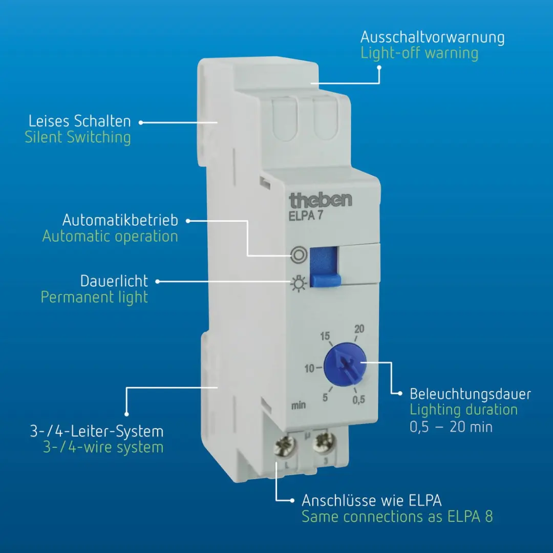 Theben ELPA 7 Elektronische Trappenhuistimer 600W - afbeelding 6 van 6