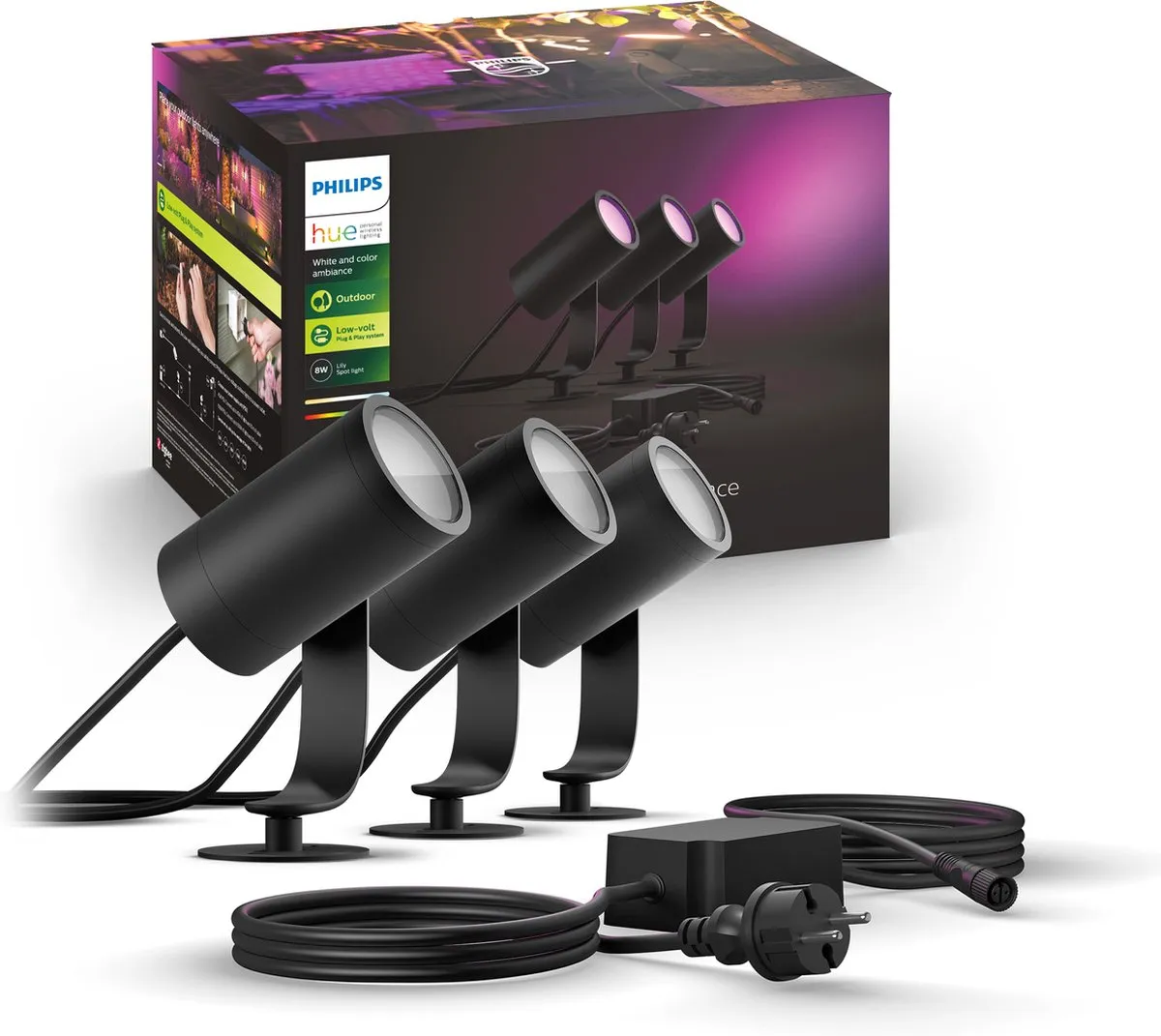 Philips Hue Lily Starterpakket 3 Tuinspots - Antraciet