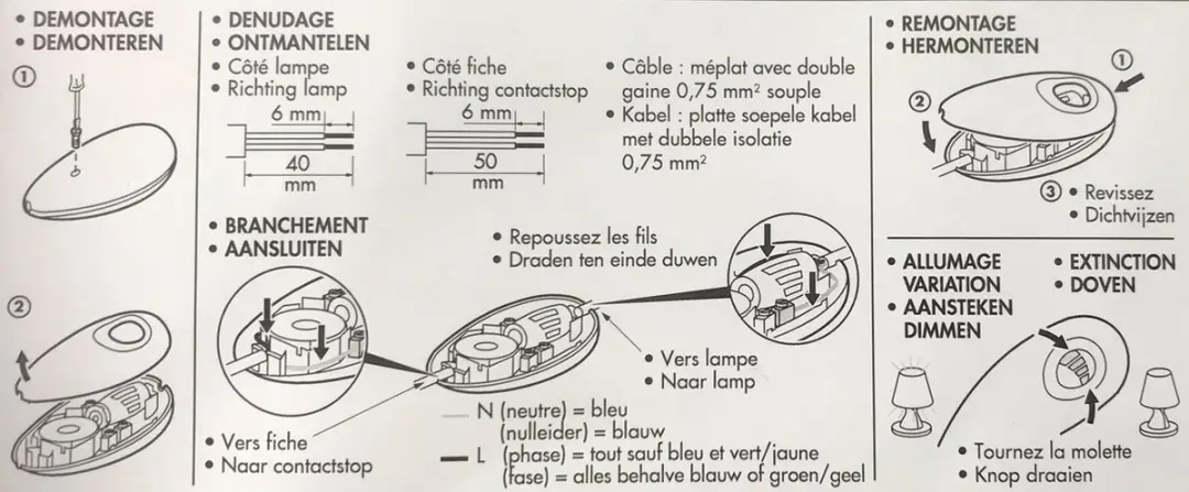 Legrand Snoerdimmer 40-100W - Zwart