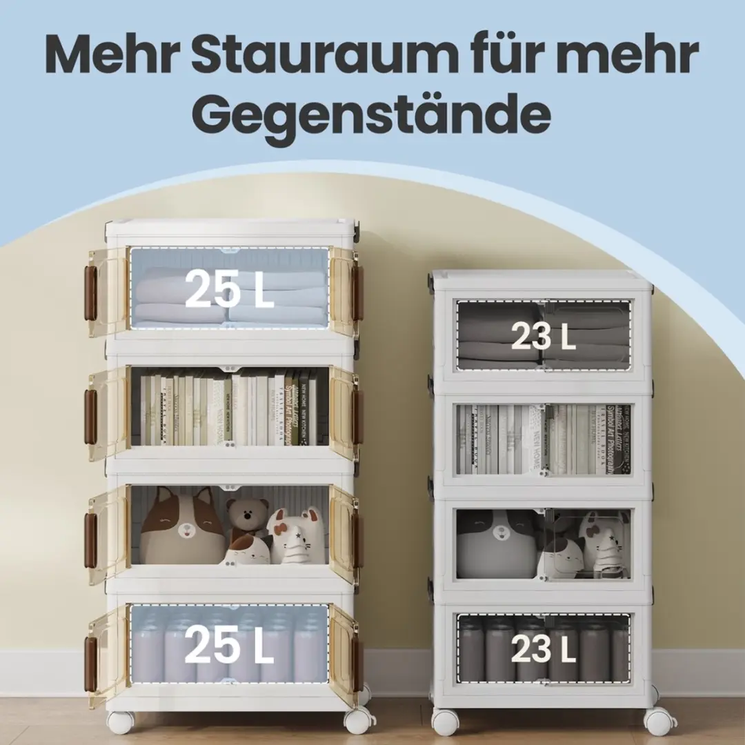 Songmics Opbergkast 100L PP - 4 Niveaus - Magnetische Deur Wit - afbeelding 6 van 6
