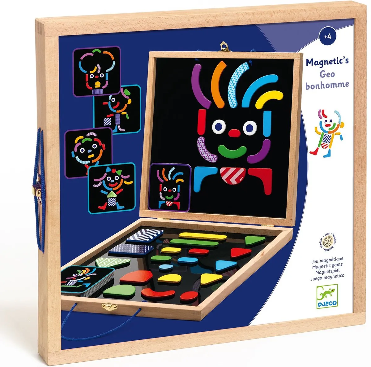 Djeco Geobonhomme Magneetkoffer - 20 Kaarten, 35 Vormen - 4 Spelers - afbeelding 5 van 6