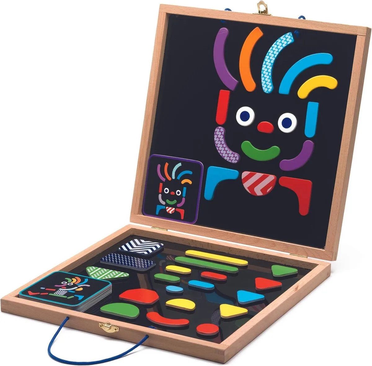 Djeco Geobonhomme Magneetkoffer - 20 Kaarten, 35 Vormen - 4 Spelers - afbeelding 2 van 6